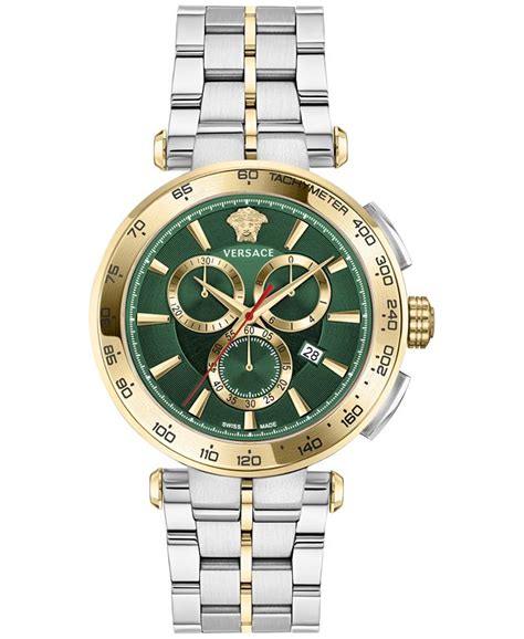 Versace Men's Swiss Chronograph Aion Two Tone Bracelet 